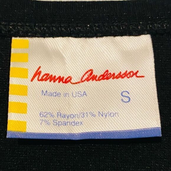 Hanna Andersson Black V-Neck Short Sleeve Shirt Dress Size Small - Picture 4 of 4